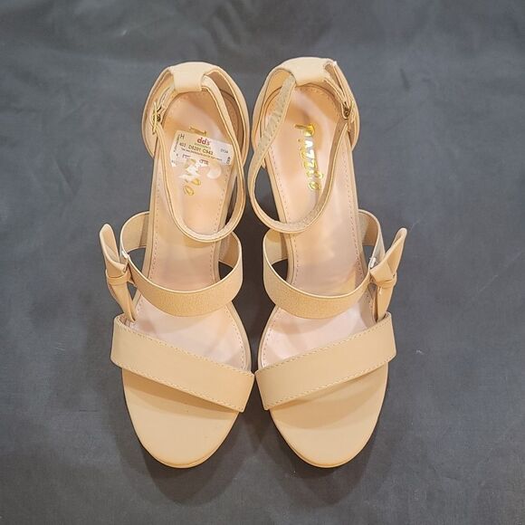 BRAND NEW PAZZLE DOUBLE BOWNOT ROUND TOE BLOCK HEEL SANDAL - Picture 2 of 15